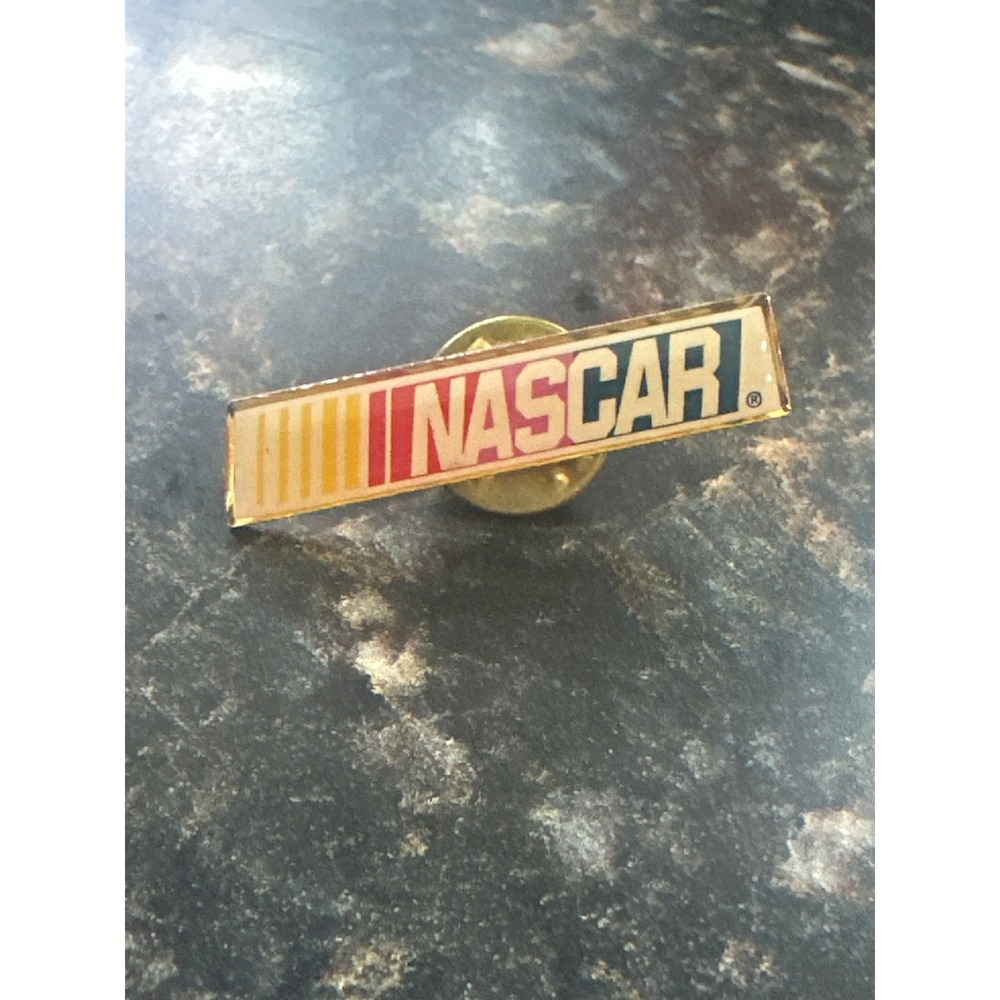 Vintage NASCAR Logo Lapel Pin Gold Tone Racing Motorsports Collectible Accessory
